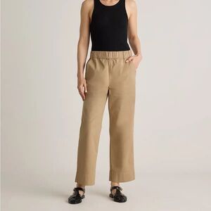 Quince Organic Stretch Tan Organic Cotton Wide Leg Chino Pants Light Khaki 8